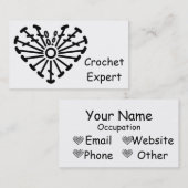 Herz-Häkelarbeit-Diagramm-Muster Visitenkarte (Vorne/Hinten)