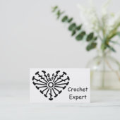 Herz-Häkelarbeit-Diagramm-Muster Visitenkarte (Stehend Vorderseite)