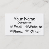 Herz-Häkelarbeit-Diagramm-Muster Visitenkarte (Rückseite)