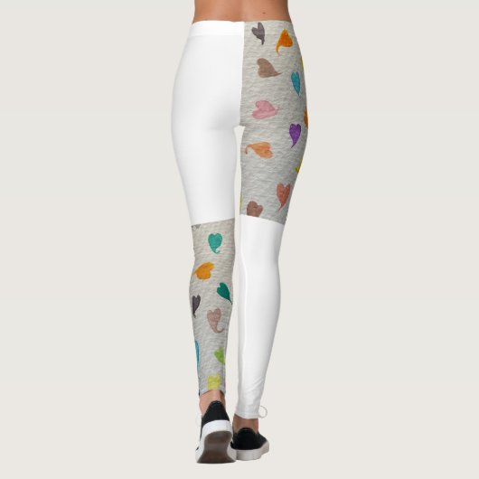 Herz halb bedruckte Leggings (Rückseite)