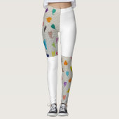 Herz halb bedruckte Leggings (Vorderseite)