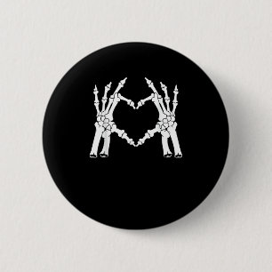 Herz - Halloween Skeleton Hand Button
