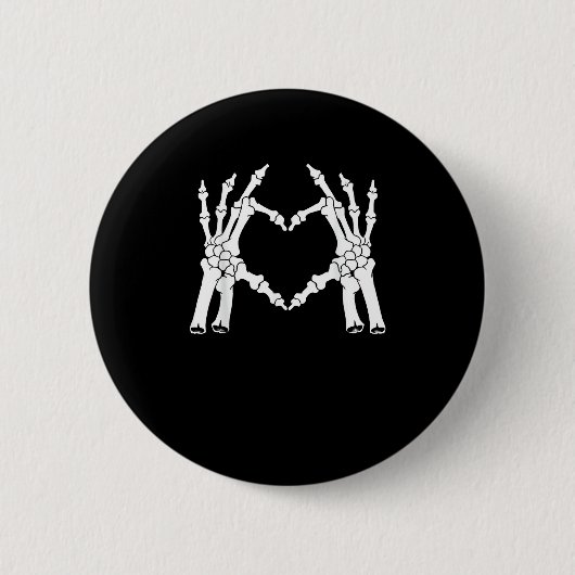 Herz - Halloween Skeleton Hand Button (Vorderseite)