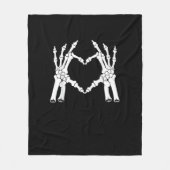Herz - Halloween Skeleton Hand Fleecedecke (Vorderseite)