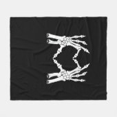 Herz - Halloween Skeleton Hand Fleecedecke (Vorderseite (Horizontal))