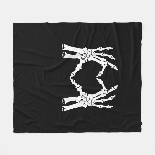 Herz - Halloween Skeleton Hand Fleecedecke (Vorderseite (Horizontal))