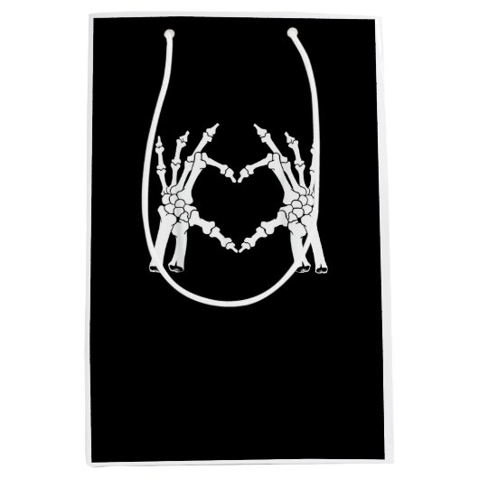 Herz - Halloween Skeleton Hand Mittlere Geschenktüte (Vorderseite)