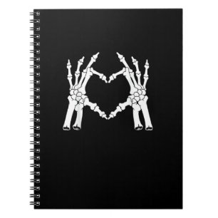 Herz - Halloween Skeleton Hand Notizblock