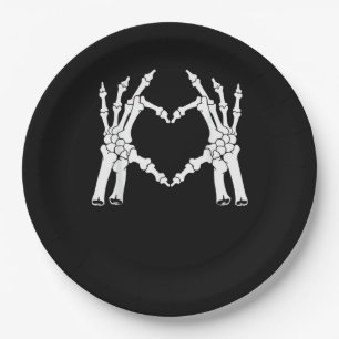 Herz - Halloween Skeleton Hand Pappteller