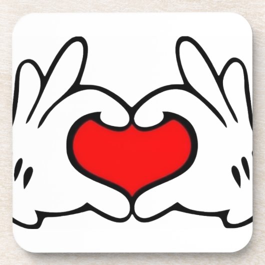 Herz Hand  Getränkeuntersetzer (Vorderseite)