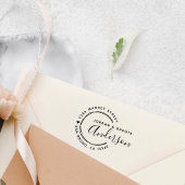 Herz & Hand gezeichnet Lines New Weds Rücksendeadr Gummistempel