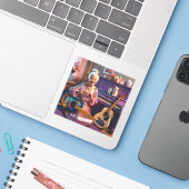 Herz-Hände Aufkleber (Laptop mit iPhone)