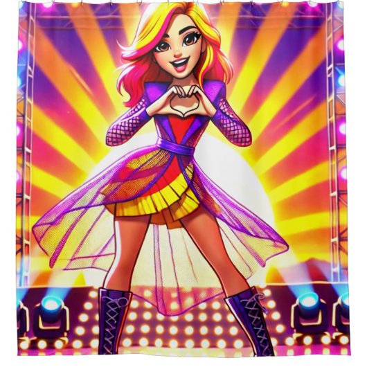 Herz-Hände Duschvorhang (Vorderseite)