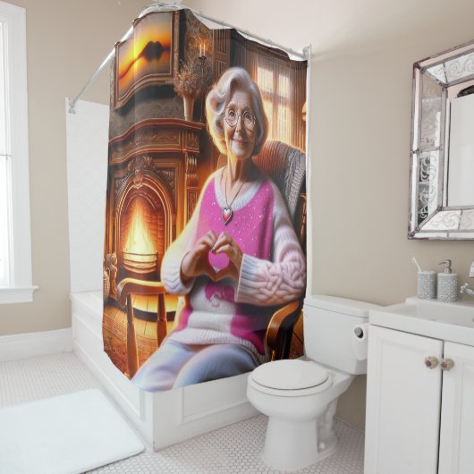 Herz-Hände Duschvorhang (Beispiel)