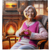 Herz-Hände Duschvorhang (Vorderseite)