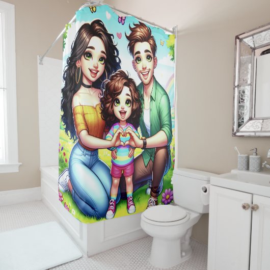 Herz-Hände Duschvorhang (Beispiel)