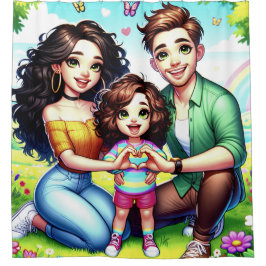 Herz-Hände Duschvorhang