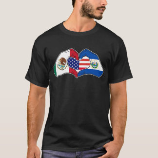 Herz Hände Mexiko, El Salvador und USA T-Shirt