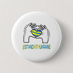 Herz Hände stehen mit Ukraine Unterstützung Button