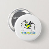 Herz Hände stehen mit Ukraine Unterstützung Button (Vorne & Hinten)