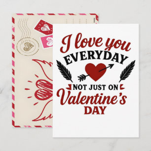 Herz Handgezeichnete Valentinstag-Postkarten-Mail- Feiertagspostkarte