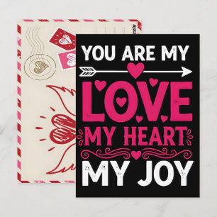 Herz Handgezeichnete Valentinstag-Postkarten-Mail- Postkarte