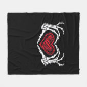 Herz Hands Skeleton Fleecedecke (Vorderseite (Horizontal))