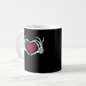 Herz Hands Skeleton Kaffeetasse (Vorderseite Links)