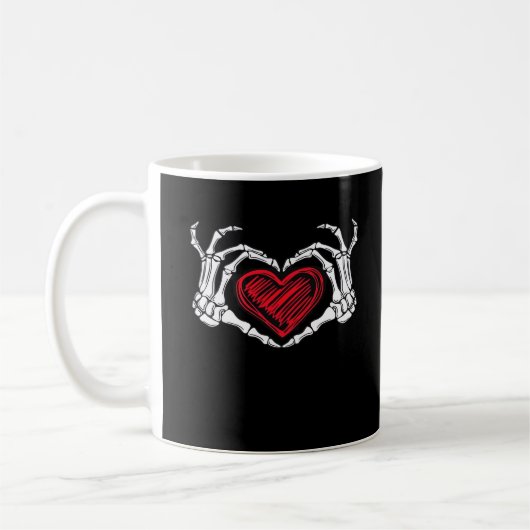 Herz Hands Skeleton Kaffeetasse (Links)