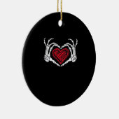 Herz Hands Skeleton Keramik Ornament (Rechts)