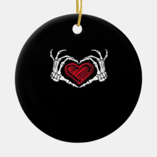 Herz Hands Skeleton Keramik Ornament (Vorne)