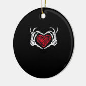 Herz Hands Skeleton Keramik Ornament (Links)