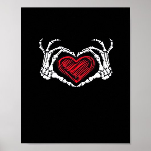 Herz Hands Skeleton Poster (Vorne)