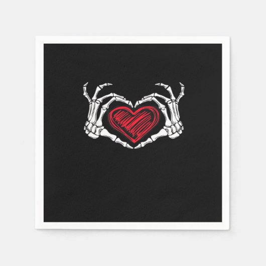 Herz Hands Skeleton Serviette (Vorderseite)