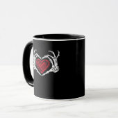 Herz Hands Skeleton Tasse (Vorderseite Links)