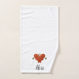 Herz-Handtuch Badhandtuch Set