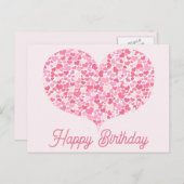 Herz | Happy Birthday Postcard Postkarte (Vorne/Hinten)