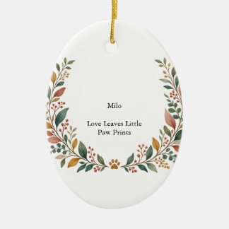 Herz Haustier Botanische Keramik Oval Ornament