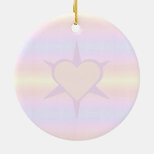 Herz Heart Cœur Cuore Star Starlet Stern pastel Keramik Ornament