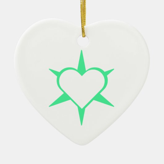 Herz Heart Cœur Cuore Star Starlet Sternchen Stern Keramik Ornament (Vorne)