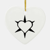 Herz Heart Cœur Cuore Star Starlet Sternchen Stern Keramik Ornament (Vorne)