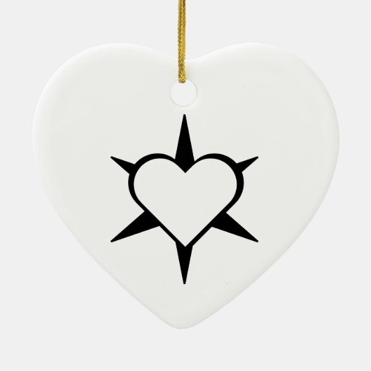 Herz Heart Cœur Cuore Star Starlet Sternchen Stern Keramik Ornament (Hinten)