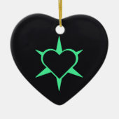 Herz Heart Cœur Cuore Star Starlet Sternchen Stern Keramik Ornament (Vorne)