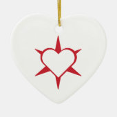 Herz Heart Cœur Cuore Star Starlet Sternchen Stern Keramik Ornament (Vorne)