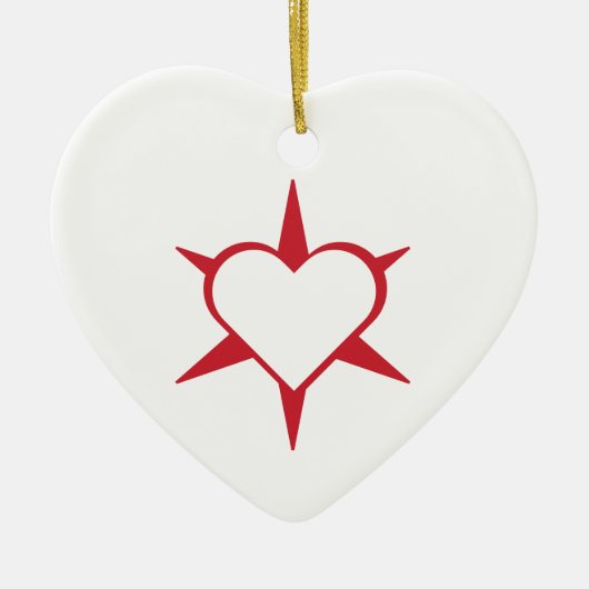 Herz Heart Cœur Cuore Star Starlet Sternchen Stern Keramik Ornament (Vorne)