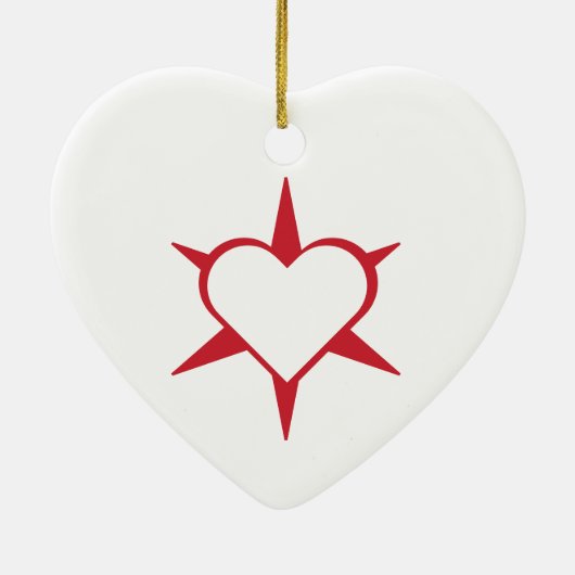 Herz Heart Cœur Cuore Star Starlet Sternchen Stern Keramik Ornament (Hinten)