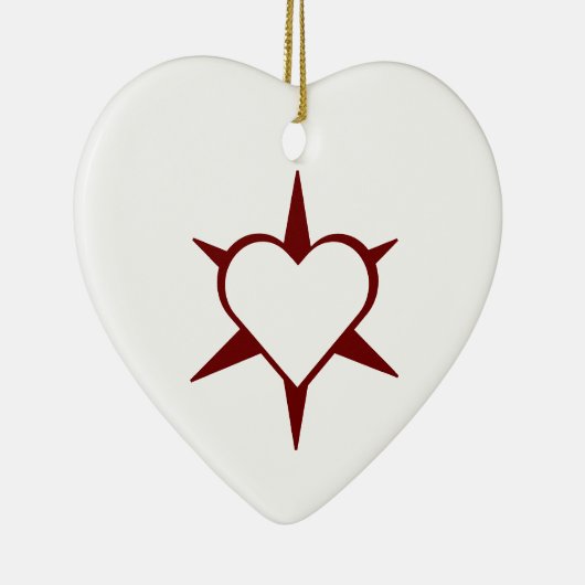 Herz Heart Cœur Cuore Star Starlet Sternchen Stern Keramik Ornament (Rechts)