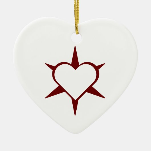 Herz Heart Cœur Cuore Star Starlet Sternchen Stern Keramik Ornament (Vorne)