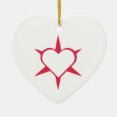 Herz Heart Cœur Cuore Star Starlet Sternchen Stern Keramik Ornament (Vorne)