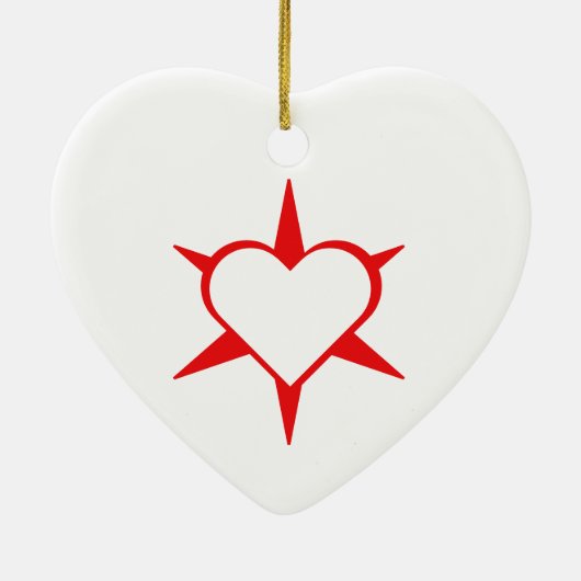 Herz Heart Cœur Cuore Star Starlet Sternchen Stern Keramik Ornament (Hinten)